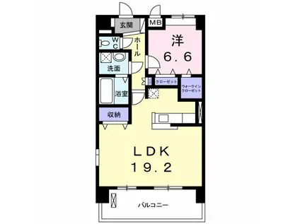 ウィステリア(1LDK/4階)の間取り写真