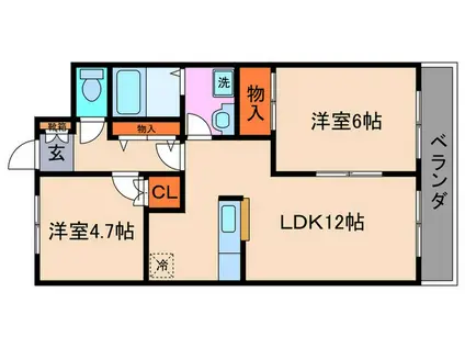 ピュアフレンド(2LDK/1階)の間取り写真