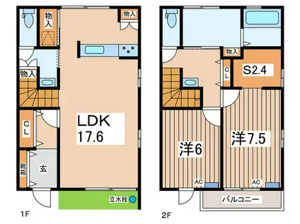 レザンコート(2SLDK/1階)の間取り写真