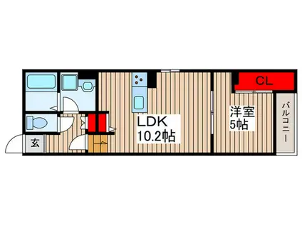 WILLOWS神明(1LDK/2階)の間取り写真