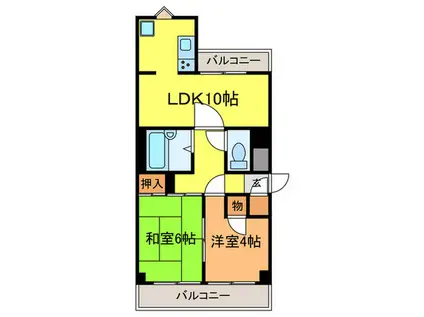 LOCO HOUSE小久保(2LDK/3階)の間取り写真