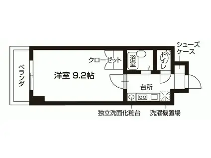 リベルタ南草津(1K/4階)の間取り写真