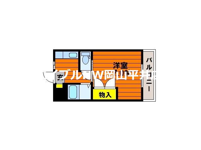 リトルハイム長岡61(1K/2階)の間取り写真
