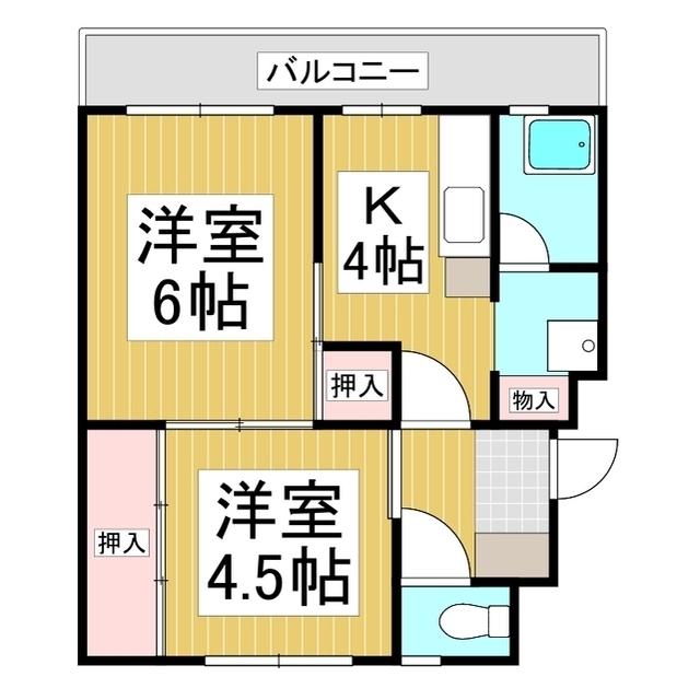 レジデンス高森(2K/3階)の間取り写真