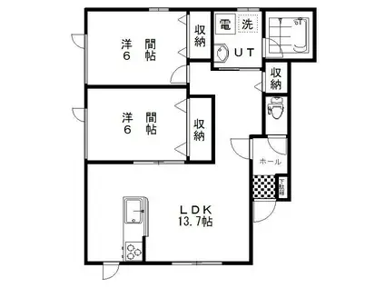 SOUVENIR(2LDK/1階)の間取り写真