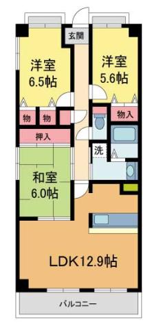 クレアール宝塚(3LDK/4階)の間取り写真