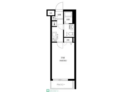 メイクスデザイン西馬込(1K/1階)の間取り写真