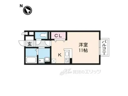 ピノリーヴァ(ワンルーム/2階)の間取り写真