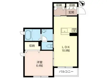 ルガル・ボニート SHAMAISON(1LDK/2階)の間取り写真