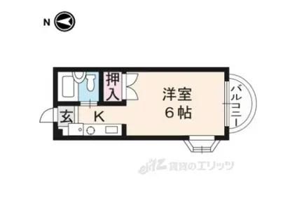 ただすの森 下鴨(1K/2階)の間取り写真