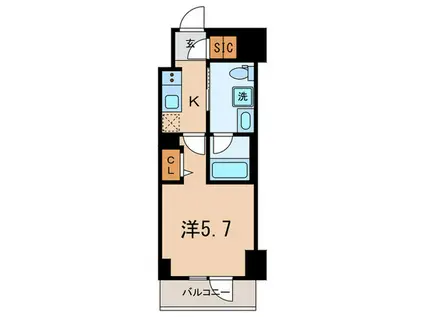 AXAS RESIDENCE目黒東(1K/6階)の間取り写真