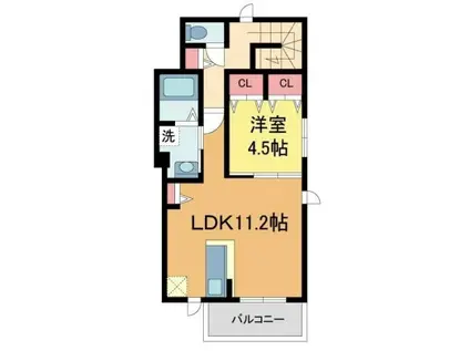 グリーンフォレスト西宮5(1LDK/2階)の間取り写真