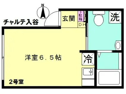 チャルテ入谷(ワンルーム/3階)の間取り写真