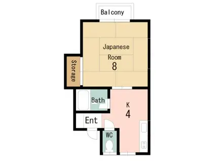 ドリームK(1K/2階)の間取り写真