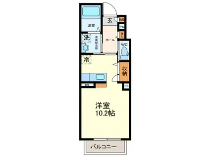 ウィステリアメゾン(ワンルーム/1階)の間取り写真