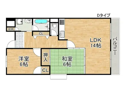 アーバンウェルネス(2LDK/3階)の間取り写真