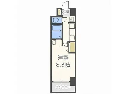 クレストコート難波サウス(1K/11階)の間取り写真