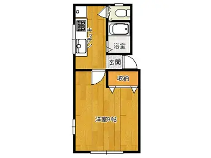 コーポ中川(1K/1階)の間取り写真