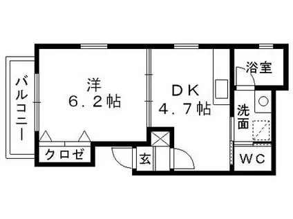 OKビル(1DK/5階)の間取り写真