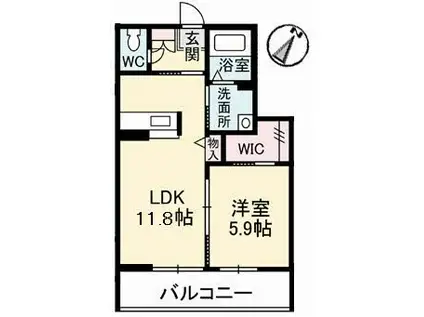 シャーメゾンアレーズ(1LDK/1階)の間取り写真