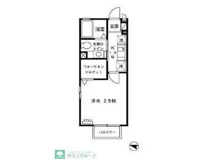 アレイヴィラ(1K/2階)の間取り写真