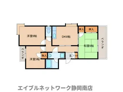 エステート岩崎(3LDK/3階)の間取り写真