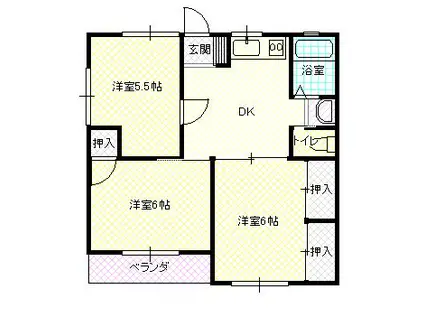 ハニーハイツ III(3DK/2階)の間取り写真