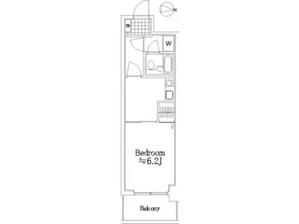 ライオンズマンション武蔵新城第5(1K/2階)の間取り写真