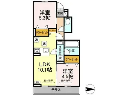 メゾン陣場(2LDK/1階)の間取り写真
