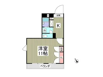 上前ハイツH(1K/3階)の間取り写真