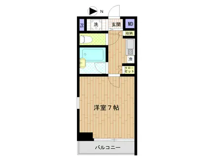 ミッテル三田II(1K/7階)の間取り写真