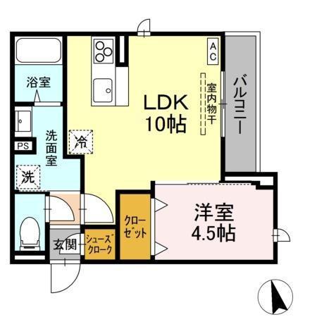 グランテラス(1LDK/2階)の間取り写真