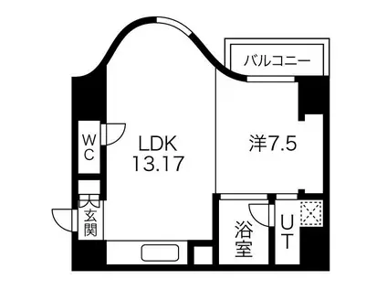 ZEUSアルファ(1LDK/2階)の間取り写真