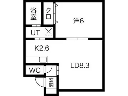 エクシード 円山(1LDK/1階)の間取り写真
