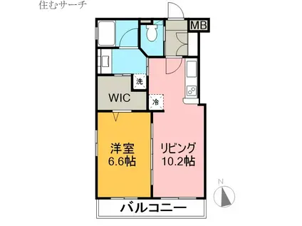 グリーンシティHT(1LDK/5階)の間取り写真