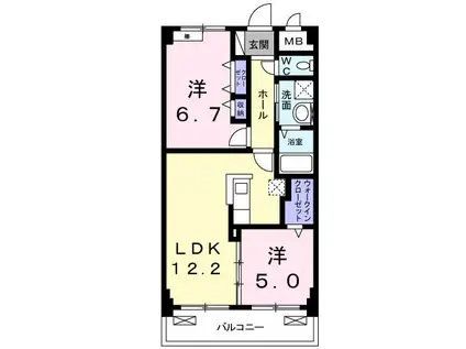 ヒルズ赤羽(2LDK/3階)の間取り写真