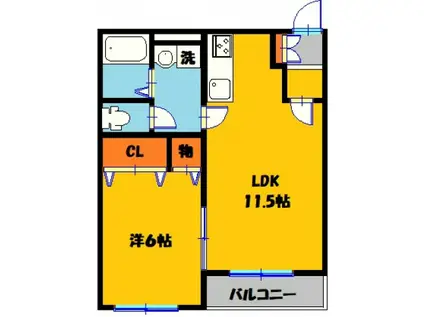 サンティールマンション(1LDK/3階)の間取り写真