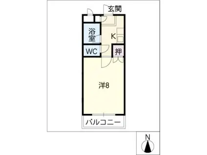 ジョイフル音貝(1K/1階)の間取り写真