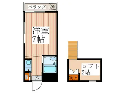 メゾン浜友(ワンルーム/2階)の間取り写真