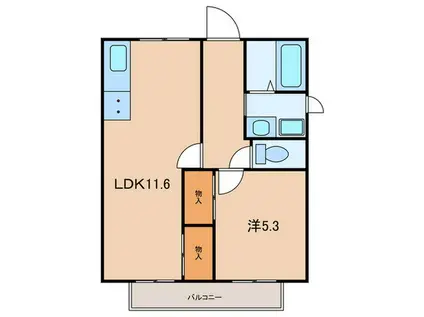 フレグランスリッチII(1LDK/1階)の間取り写真