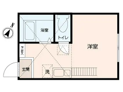 スパーブ追浜(ワンルーム/1階)の間取り写真