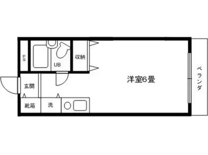 アメニティ5(ワンルーム/2階)の間取り写真
