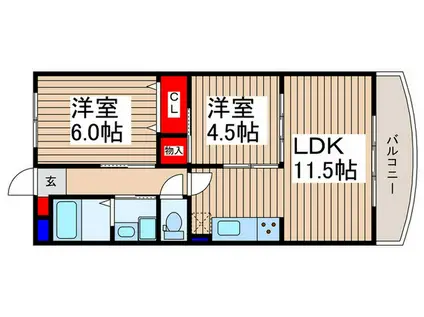 ミルフィーユふじみ野参番館(2LDK/4階)の間取り写真