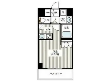 ボーテ大山(ワンルーム/1階)の間取り写真