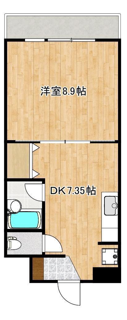 コート新屋敷(1DK/2階)の間取り写真