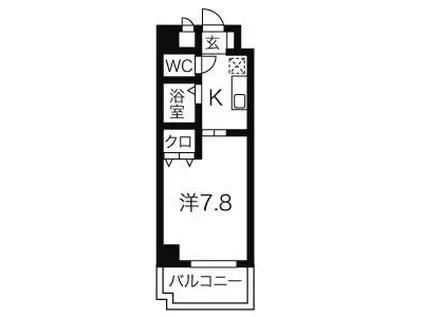 びいⅥ植田(1K/4階)の間取り写真