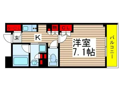 BPRレジデンス本八幡(1K/4階)の間取り写真