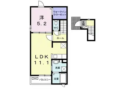 レジデンス カサノIV(1LDK/2階)の間取り写真