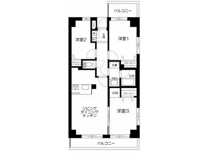 ES-GRANDE錦糸町(3LDK/4階)の間取り写真