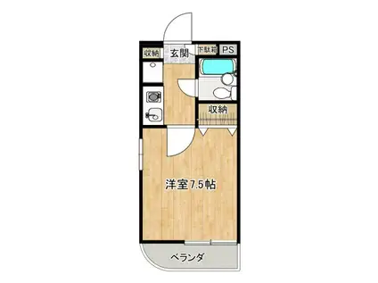 煉瓦館131(1K/3階)の間取り写真